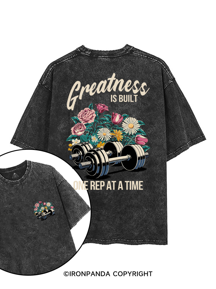 GREATNESS IS BUILT printed Gym Shirt