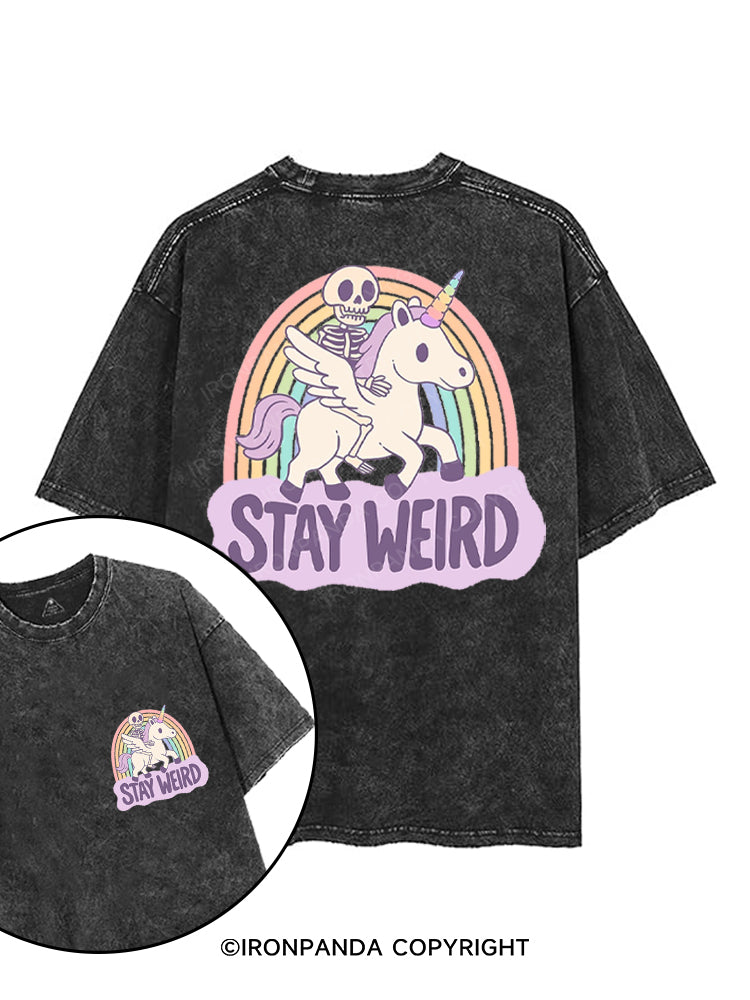 STAY WEIRD printed Gym Shirt