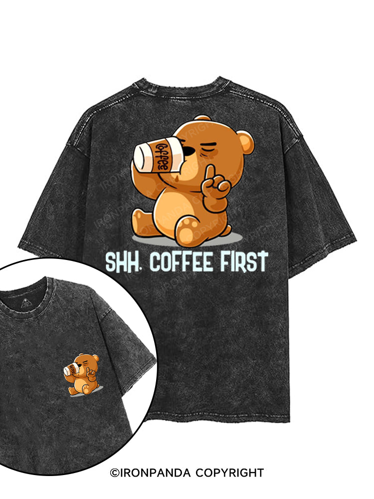 SHH COFFEE FIRST printed Gym Shirt