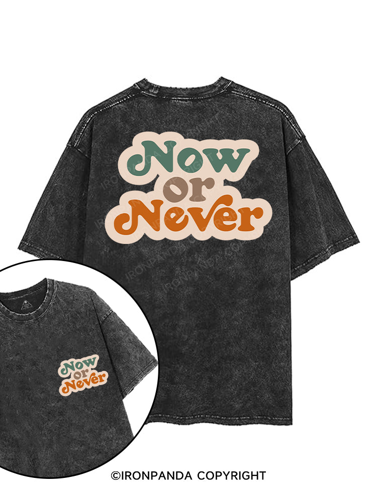 NOW OR NEVER printed Gym Shirt