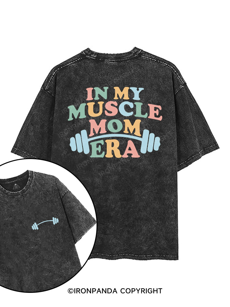 IN MY MUSCLE MOM ERA printed Gym Shirt