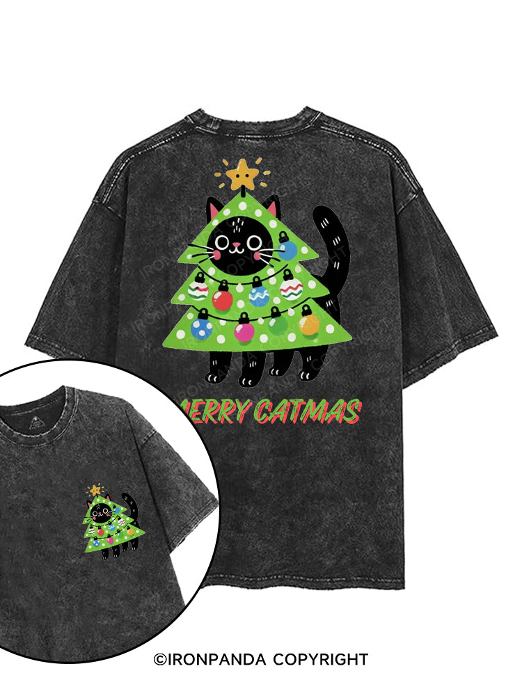 MERRY CATMAS printed Gym Shirt