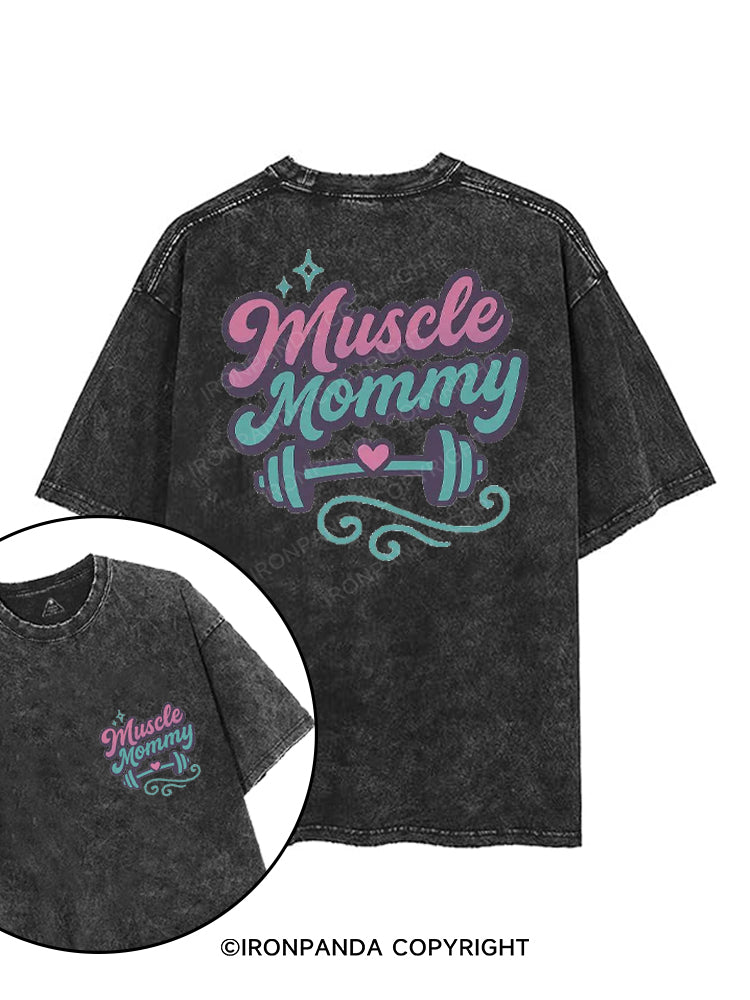 MUSCLE MOM printed Gym Shirt