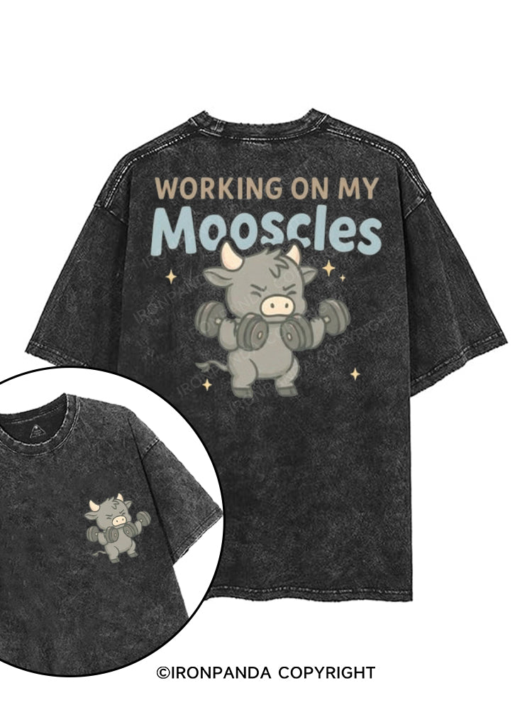 working on my mooscles printed Gym Shirt