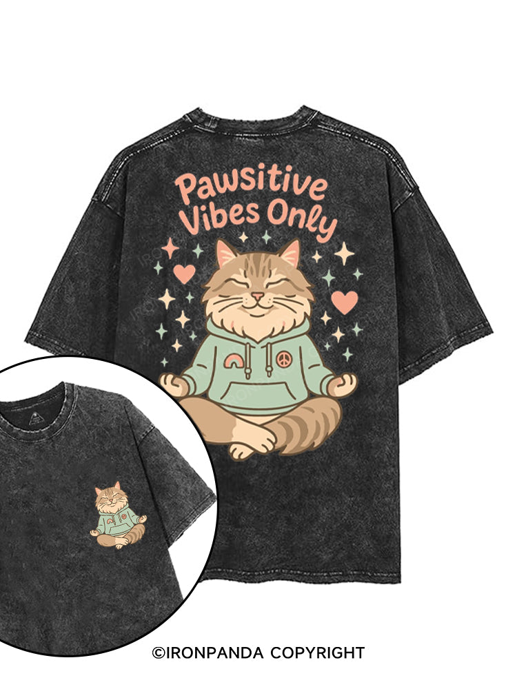 PAWSITIVE VIBES ONLY printed Gym Shirt