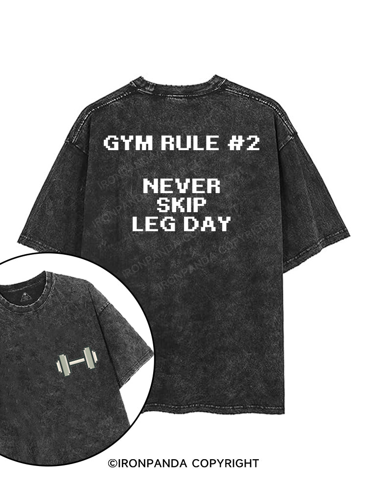 GYM RULE #2 NEVER SKIP LEG DAY printed Gym Shirt