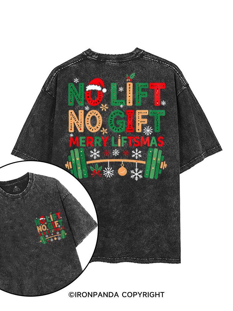 NO LIFT NO GIFT MERRY LIFTMAS printed Gym Shirt