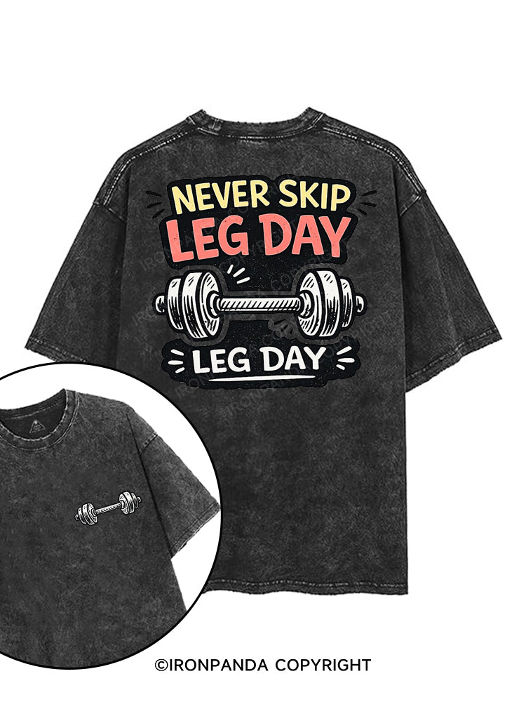 NEVER SKIP LEG DAY printed Gym Shirt