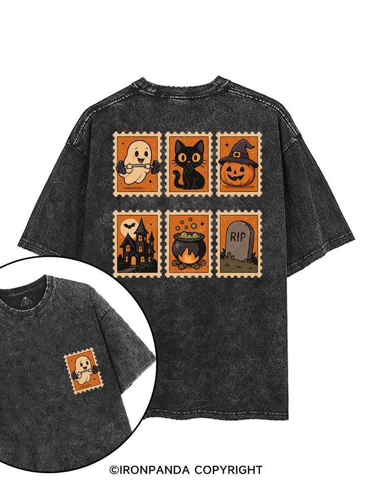 HALLOWEEN STAMPS printed Gym Shirt