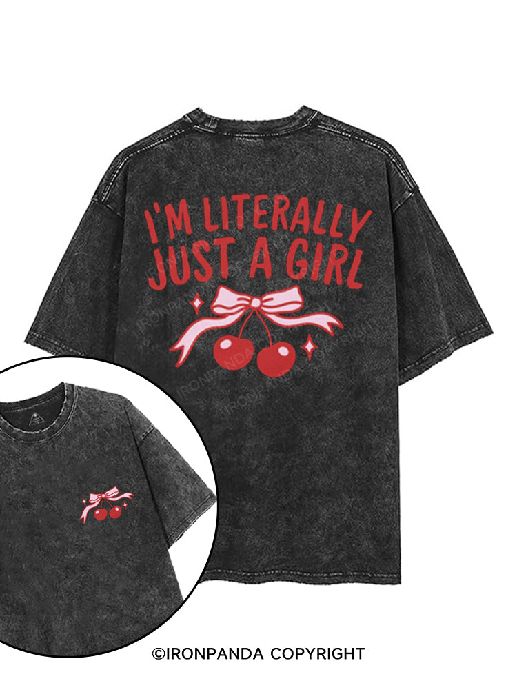 I'M LITERALLY JUST A GIRL printed Gym Shirt