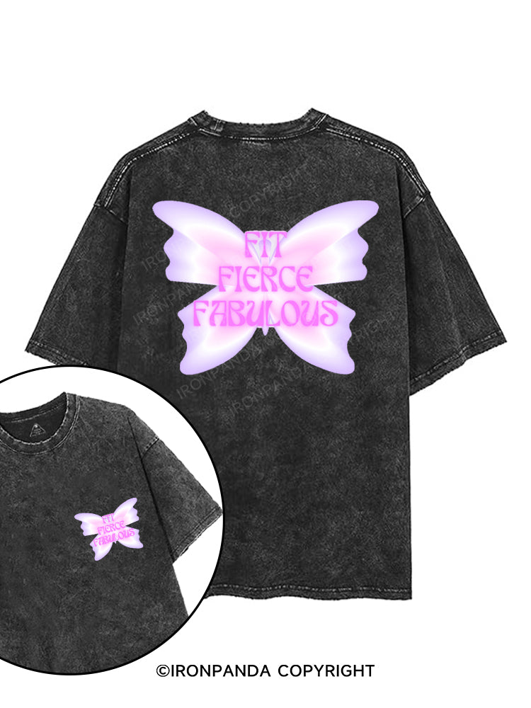 FIT FIERCE FABULOUS printed Gym Shirt