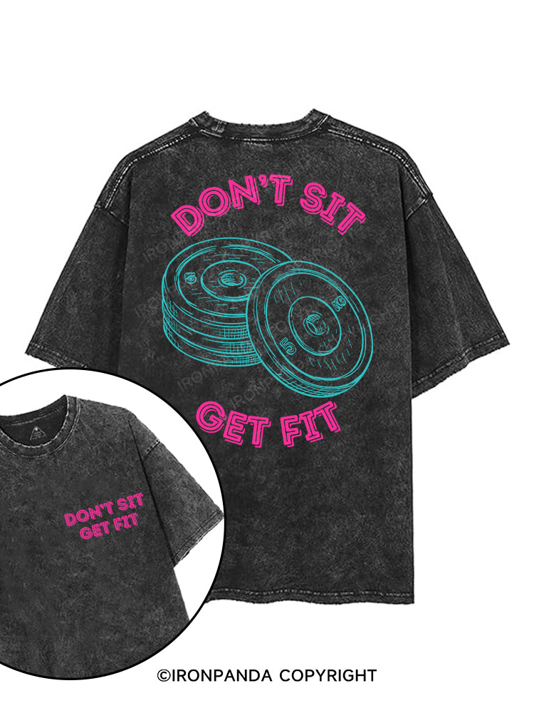 DON'T SIT GET FIT printed Gym Shirt