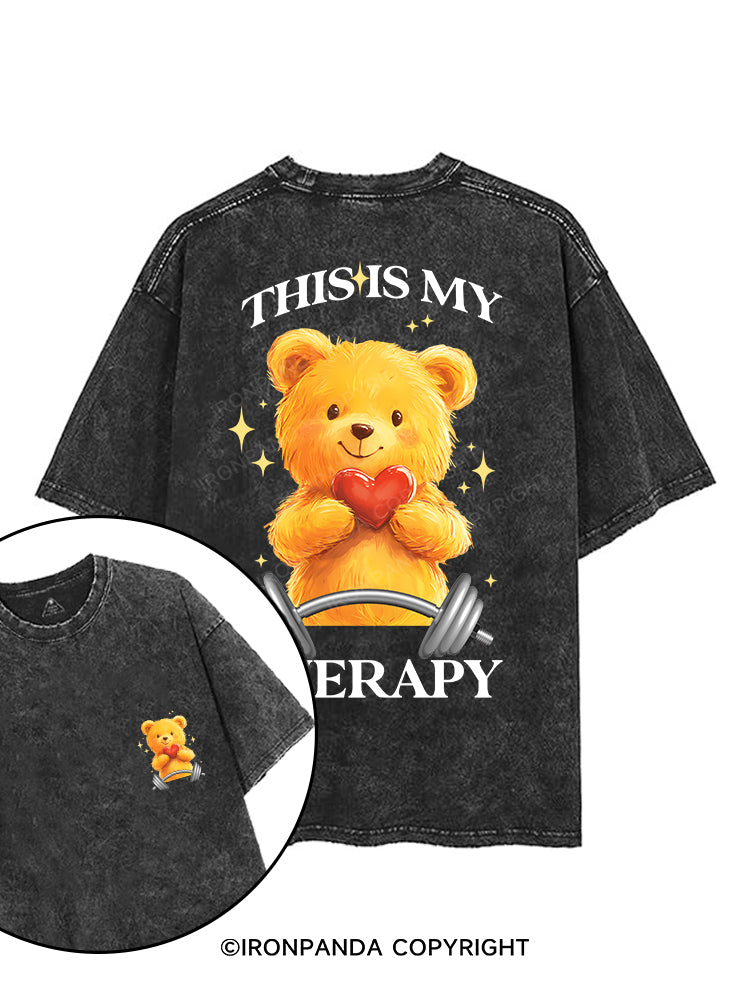 THIS IS MY THERAPY printed Gym Shirt