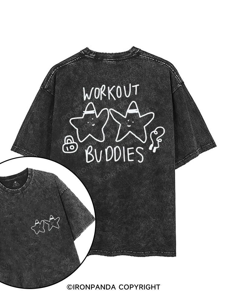 WORKOUT BUDDIES printed Gym Shirt