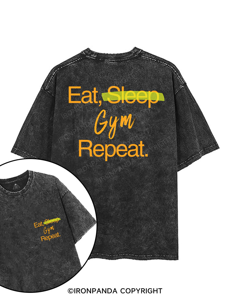 EAT SLEEP GYM REPEAT printed Gym Shirt