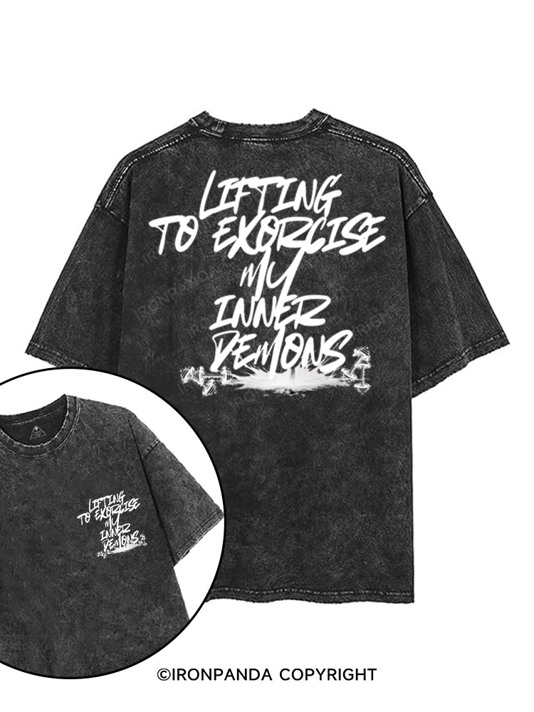 LIFTING TO EXORCISE MY INNER DEMONS printed Gym Shirt