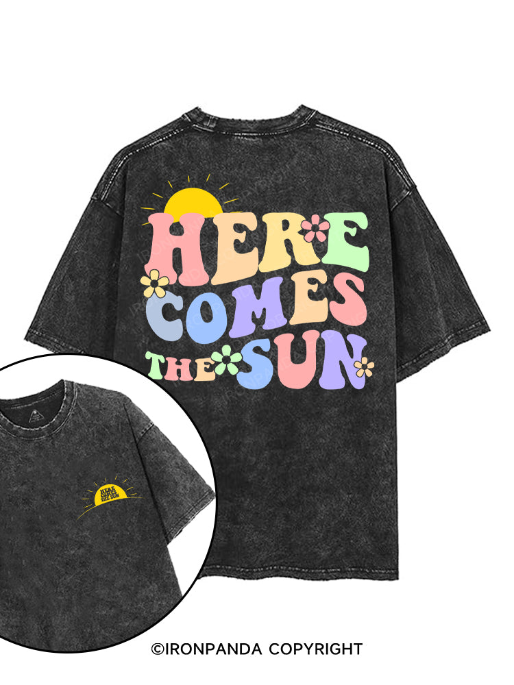 HERE COMES THE SUN printed Gym Shirt