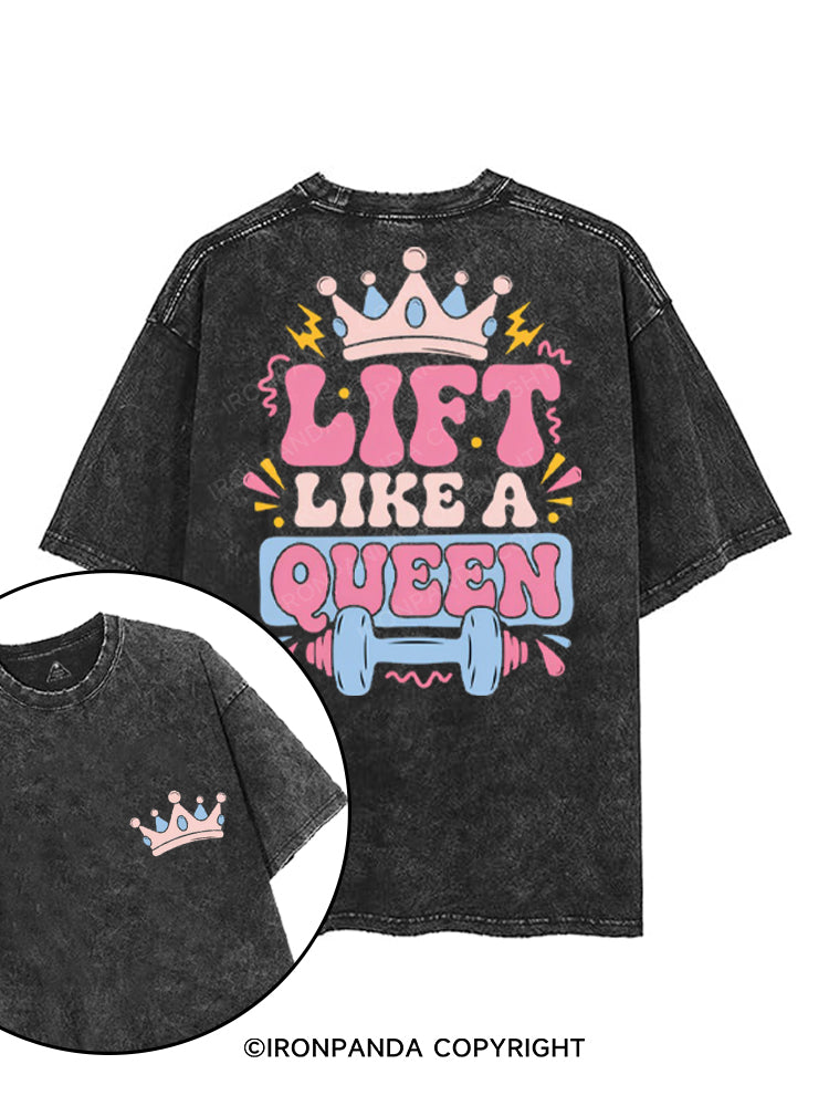 LIFT LIKE A QUEEN printed Gym Shirt