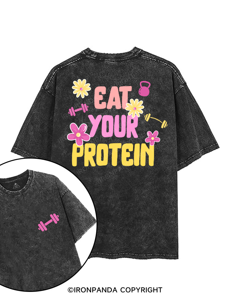 EAT YOUR PROTEIN printed Gym Shirt