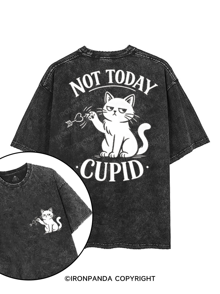 NOT TODAY CUPID printed Gym Shirt