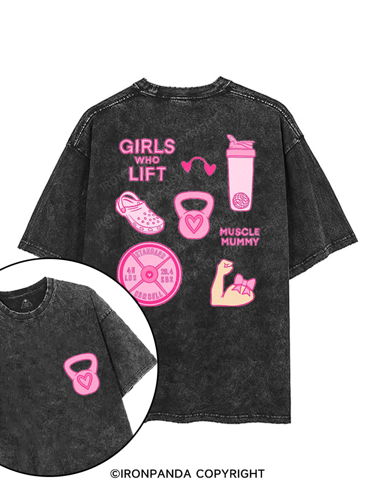 GIRLS WHO LIFT printed Gym Shirt