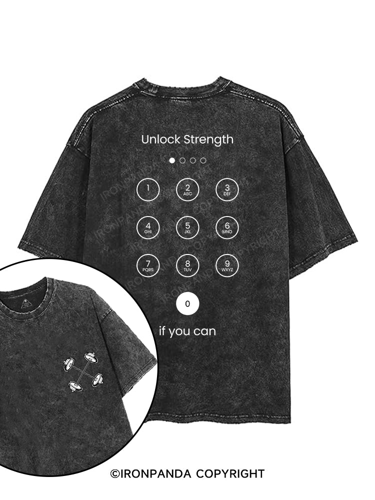 UNLOCK STRENGTH IF YOU CAN printed Gym Shirt