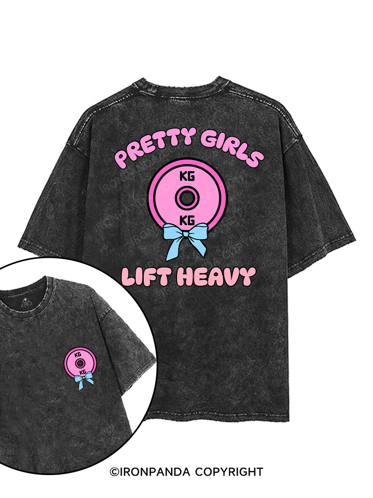 PRETTY GIRLS LIFT HEAVY printed Gym Shirt