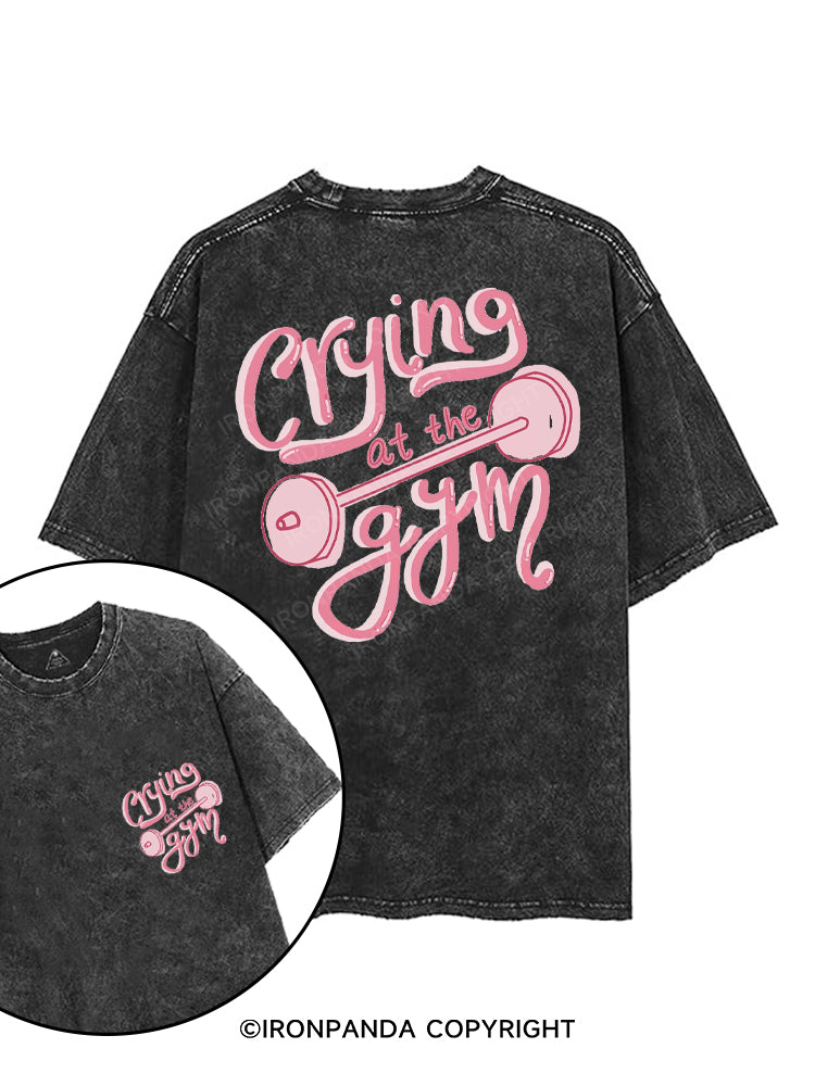 CRYING AT THE GYM printed Gym Shirt