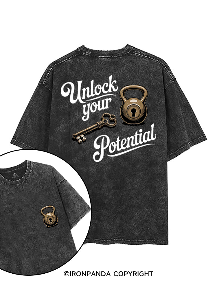 UNLOCK YOUR POTENTIAL printed Gym Shirt