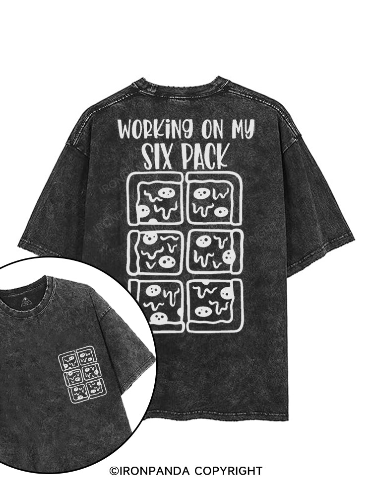 WORKING ON MY SIX PACK printed Gym Shirt