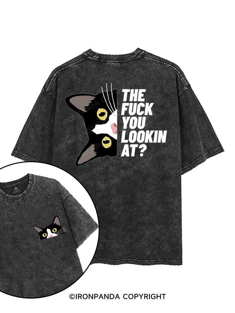 THE FUCK YOU LOOKIN AT? printed Gym Shirt