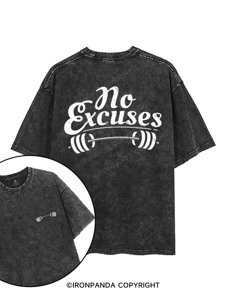 NO EXCUSES printed Gym Shirt