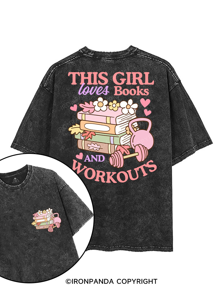 THIS GIRL LOVES BOOKS AND WORKOUTS printed Gym Shirt