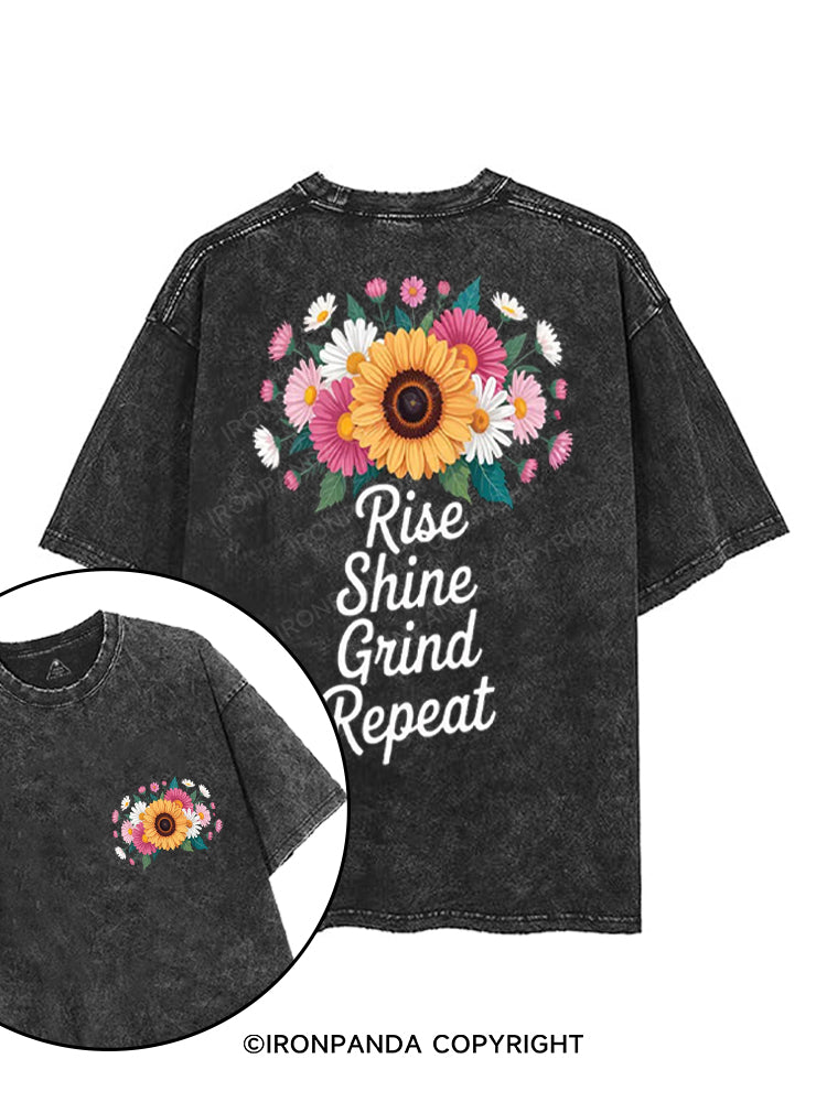 RISE SHINE GRIND REPEAT printed Gym Shirt