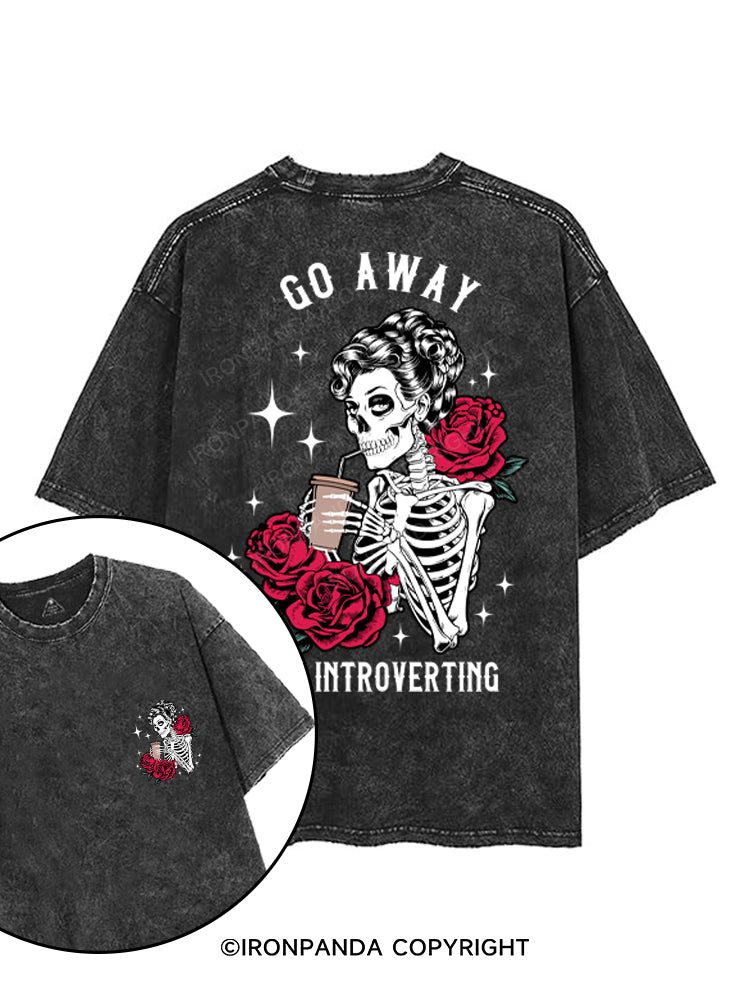 GO AWAY I'M INTROVERTING printed Gym Shirt