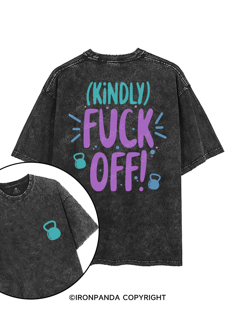 KINDLY FUCK OFF! printed Gym Shirt