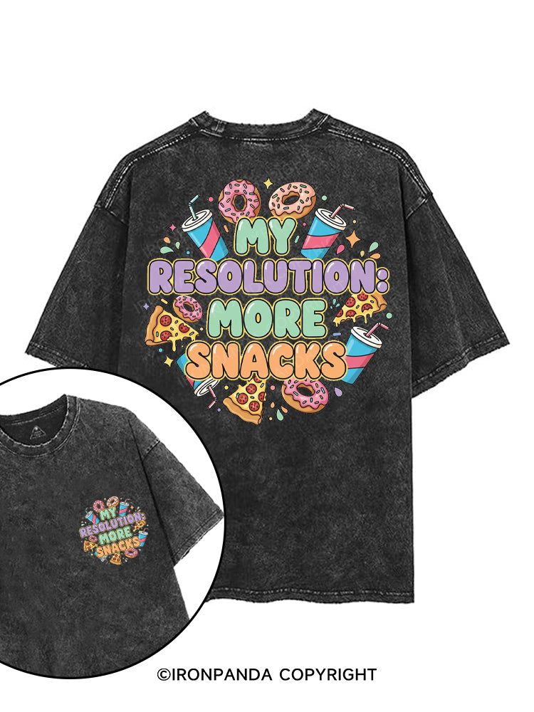 MY RESOLUTION MORE SNACKS printed Gym Shirt