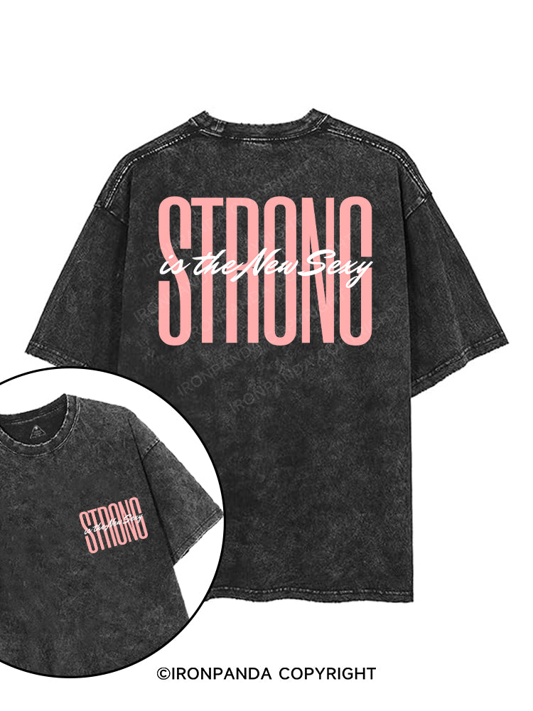STRONG IS THE NEW SEXY printed Gym Shirt