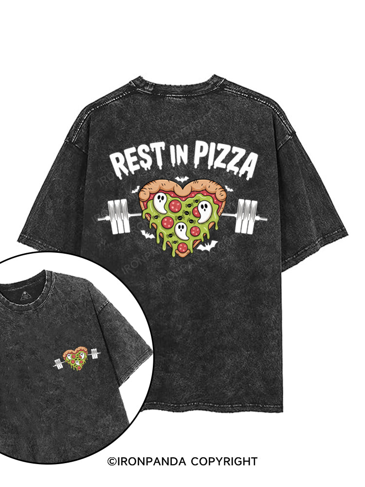 REST IN PIZZA printed Gym Shirt