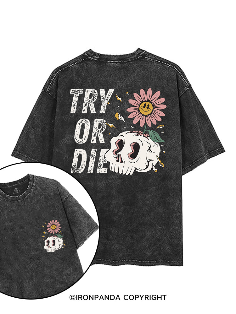 TRY OR DIE printed Gym Shirt