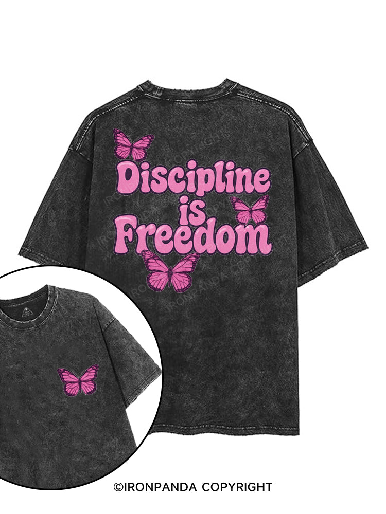 DISCIPLINE IS FREEDOM printed Gym Shirt