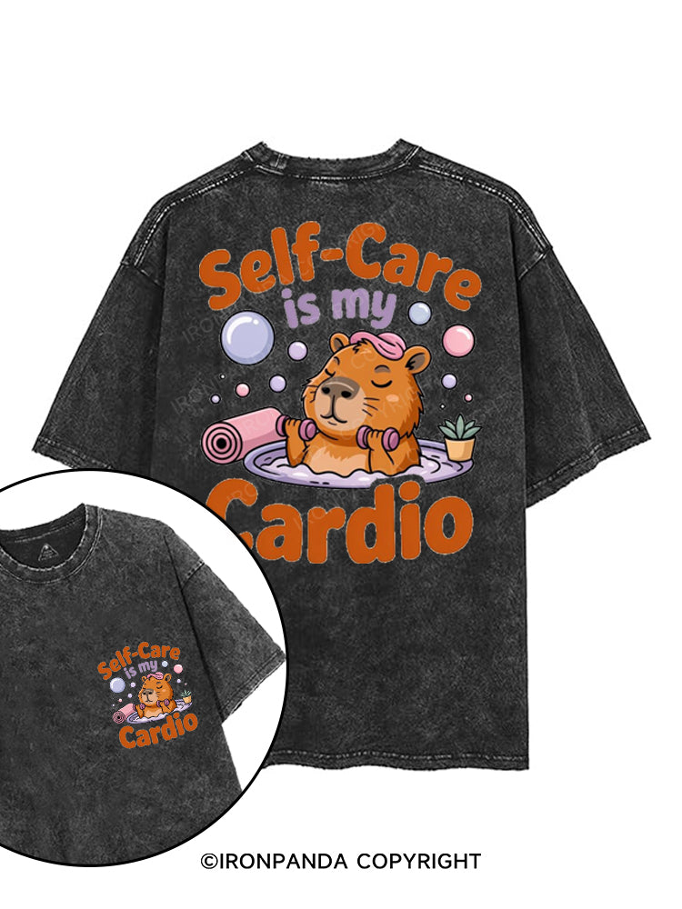SELF-CARE IS MY CARDIO printed Gym Shirt