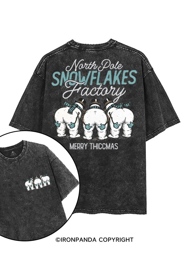 NORTH POLE SNOWFLAKES FACTORY MERRY THICCMAS printed Gym Shirt