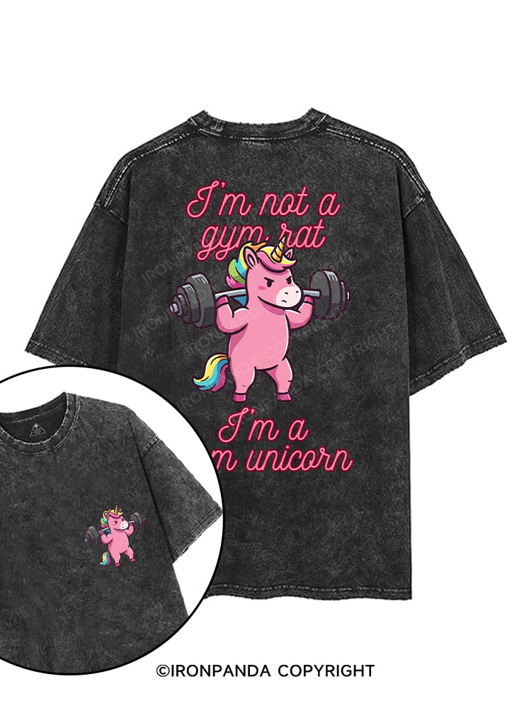 I'M NOT A GYM RAT I'M A GYM UNICORN printed Gym Shirt