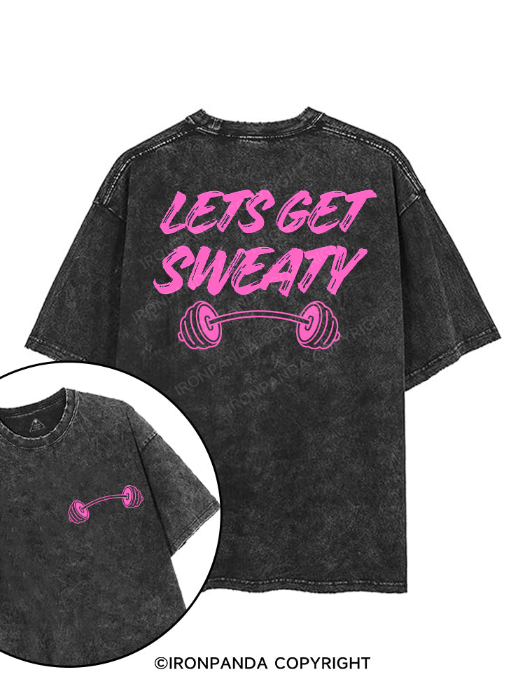 LETS GET SWEATY printed Gym Shirt