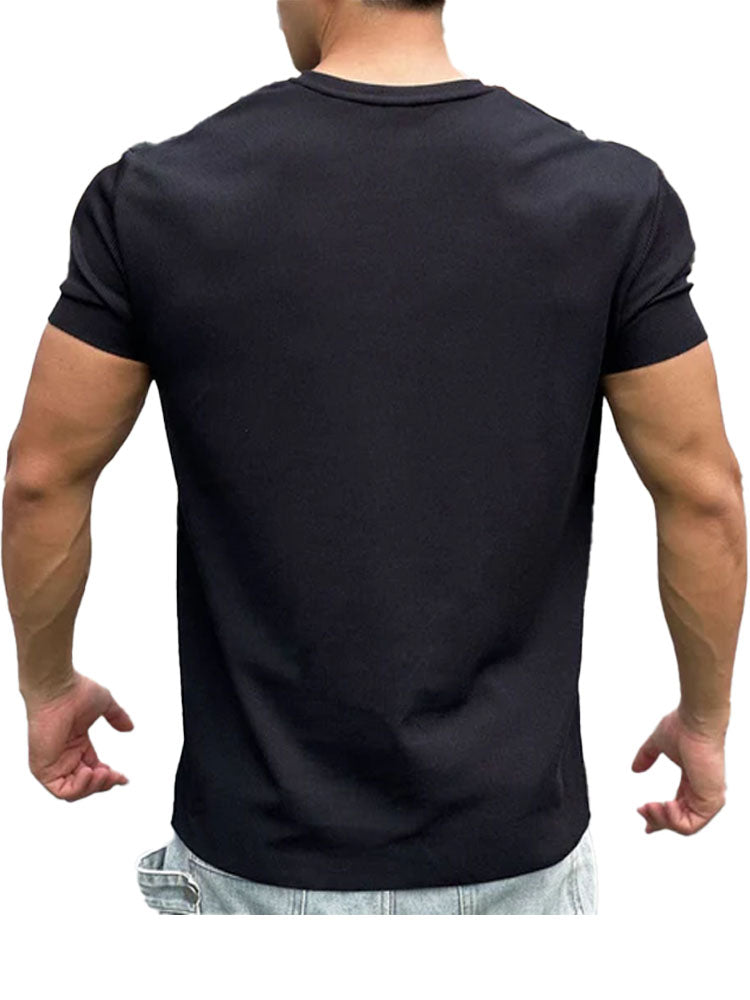 Solid V-neck Gym Shirt