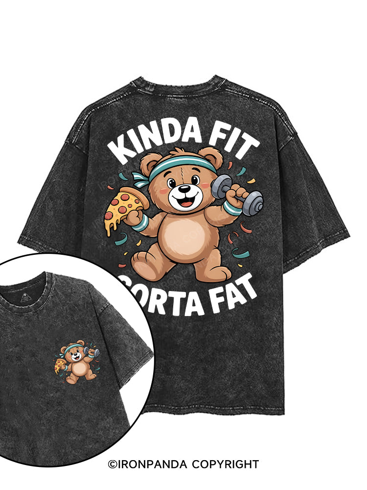 kinda fit sorta fat printed Gym Shirt