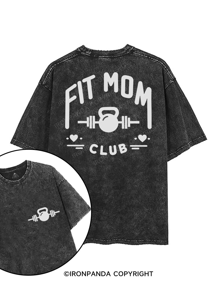 FIT MOM CLUB printed Gym Shirt