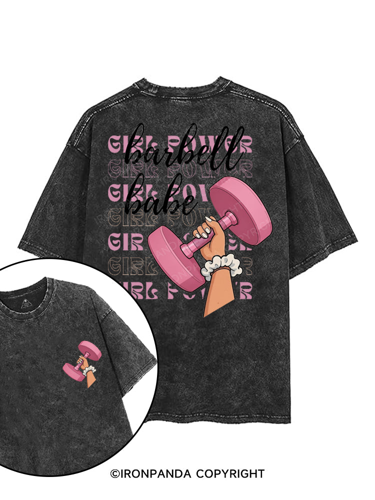 barbell babe printed Gym Shirt