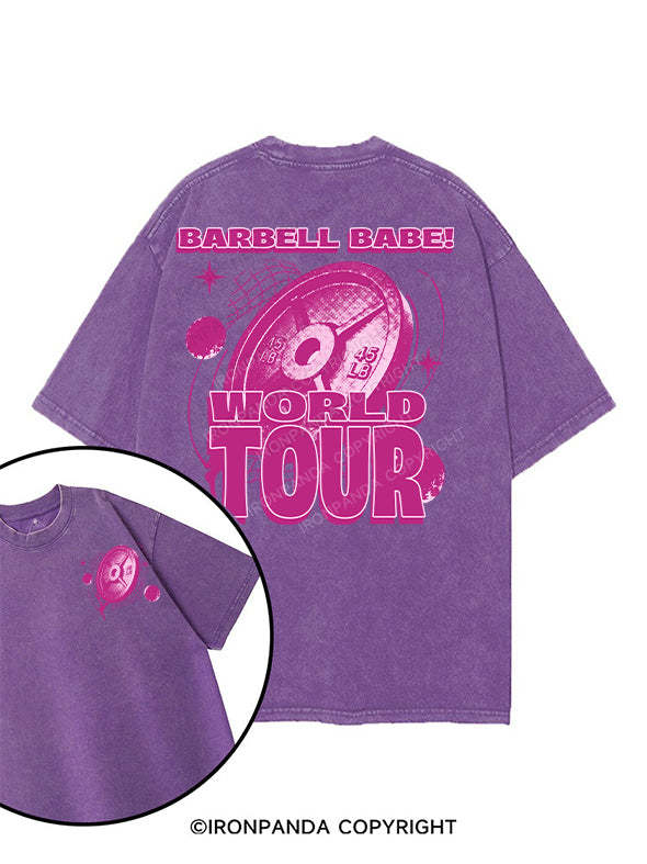 barbell babe world tour printed Gym Shirt